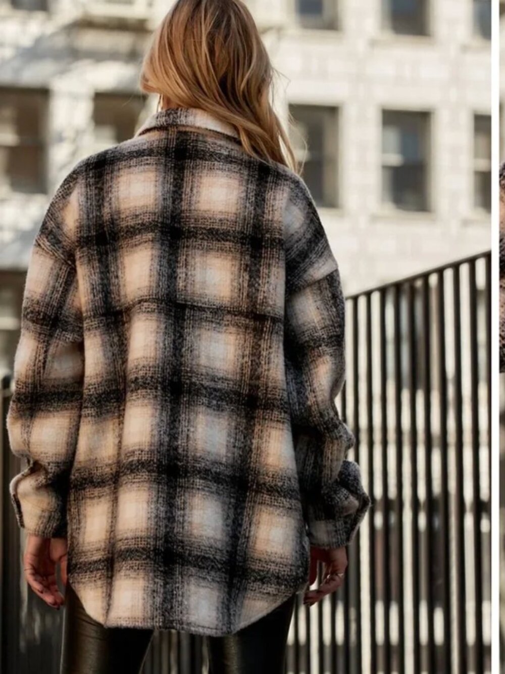 12th Tribe Axel Black Plaid Shacket (Small) - Picture 2 of 12